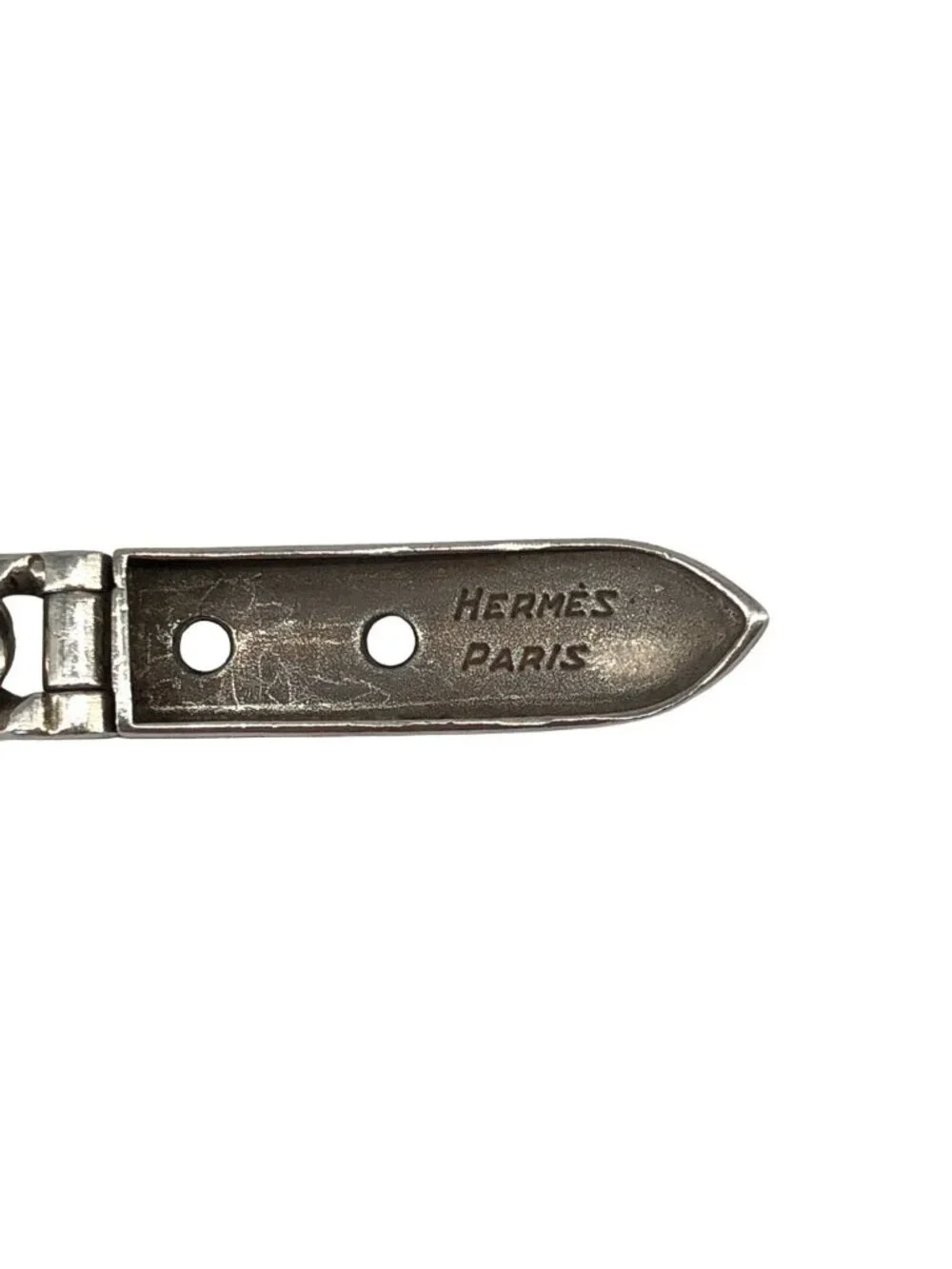 Hermes Boucles Sellier PM Chain Bracelet Cursive Silver